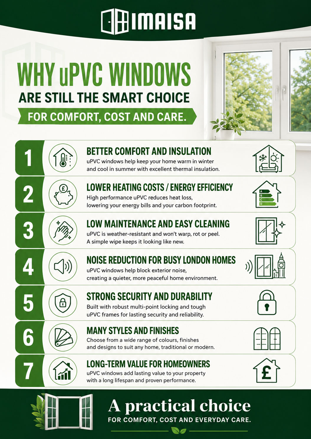 Why uPVC Windows Are Still the Smart Choice for Comfort Cost and Care Infographic